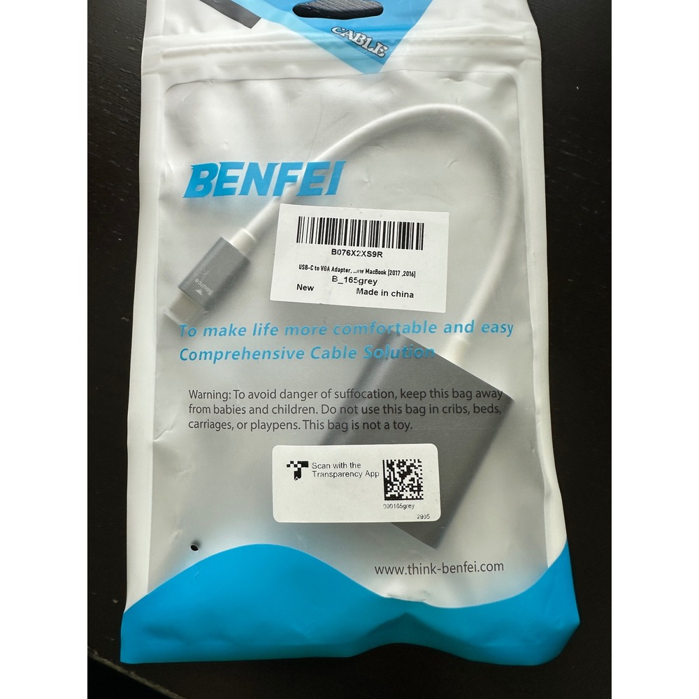 Benfei USB-C to VGA Adapter Space Gray MacBook 2016 2017 B076X2XS9R